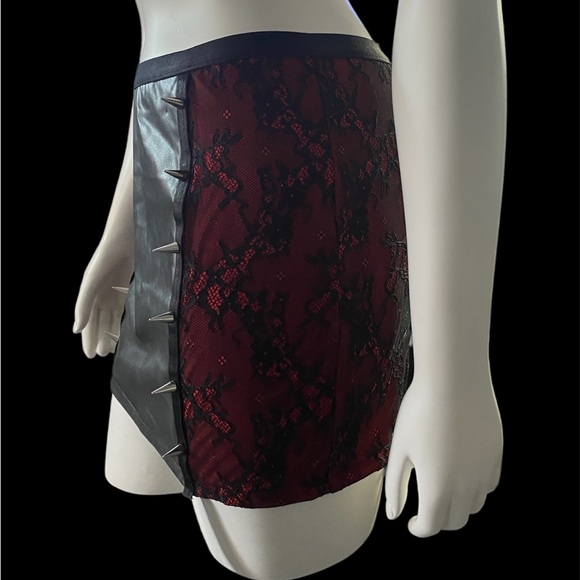 DollsKill | NWT’s gothic lace stud embellished and embroidered garter mini skirt - Picture 5 of 9